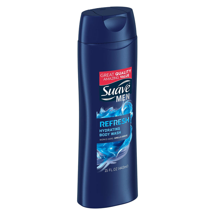 Suave Men Body Wash, Refresh, 15 Fl Oz