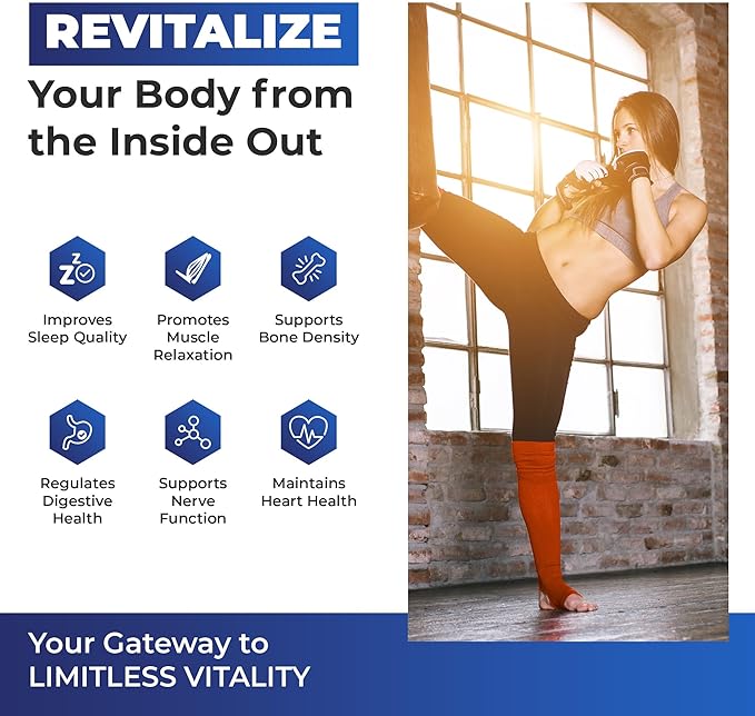 Premium Magnesium Glycinate 500mg Capsules High Absorption Formula Chelated Buffered Glycinate to Support Digestion, Bone, Sleep & Muscle Health - Made in USA - 250 Capsules