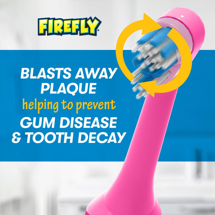 Firefly Clean N' Protect Barbie Toothbrush with Antibacterial Cover, Soft Bristles, Battery Included, Ages 3+, 1 Count