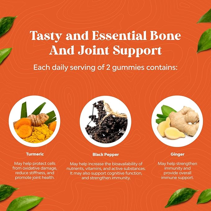 Turmeric Curcumin Immune Support Gummies - Immune Booster Turmeric Gummies for Joint Support and Advanced Skin Care - with Black Pepper Joint Supplement Gummy Vitamins with Curcumin Powder