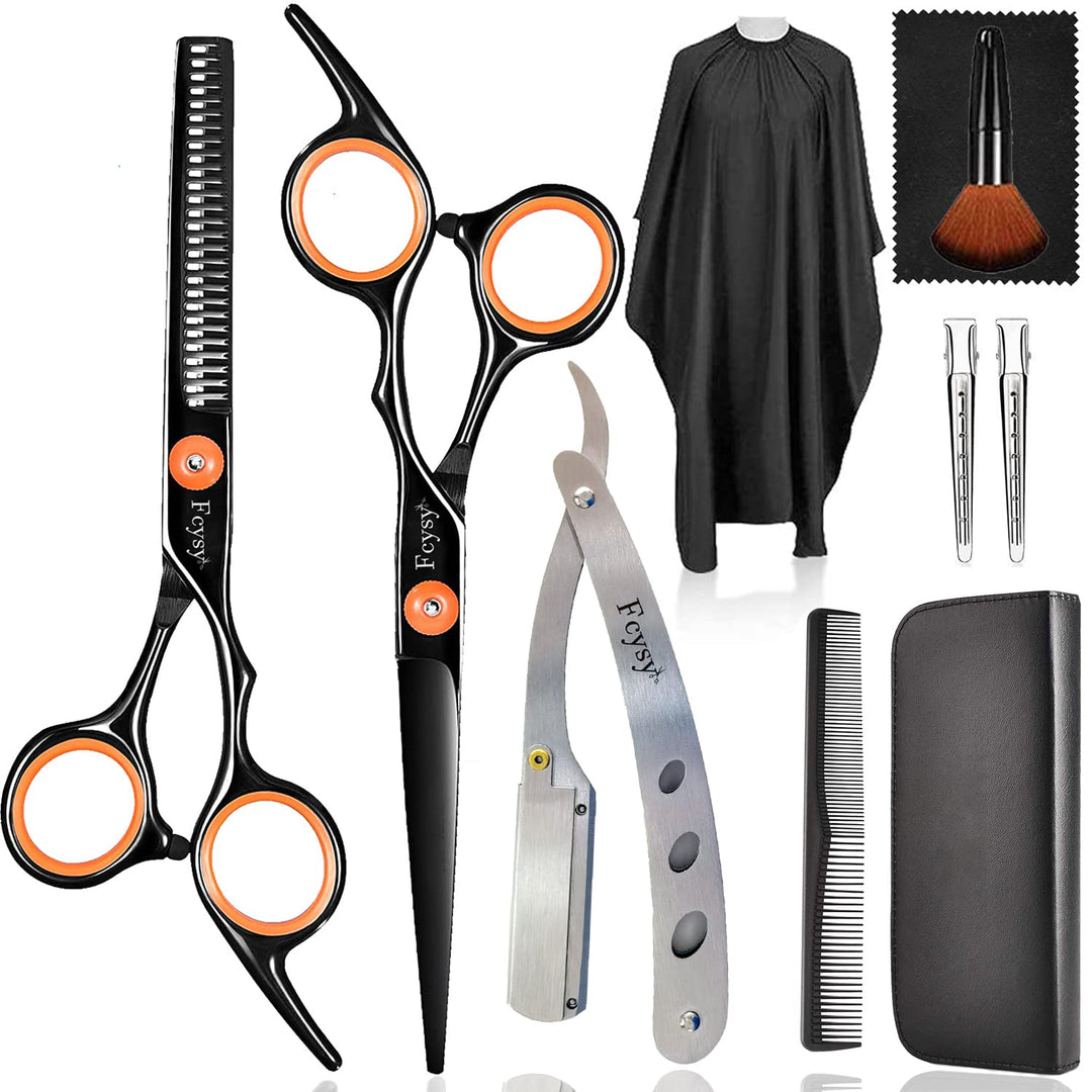 Professional Hair Cutting Scissors Set, Fcysy Hair Scissors Texturizing Shears Kit, Hair Cut Scissors Razor Hair Cutting Tools W