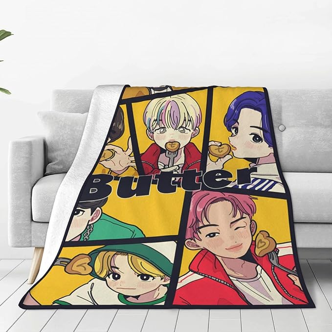 Blanket 50"X60" Soft and Comfortable Warm Fleece Throw Full Picture of Idol Group Blankets Yoga Blankets Beach Blanket Picnic Blankets for Dorm Room Decor Sofa Bed Camping Travel All Season
