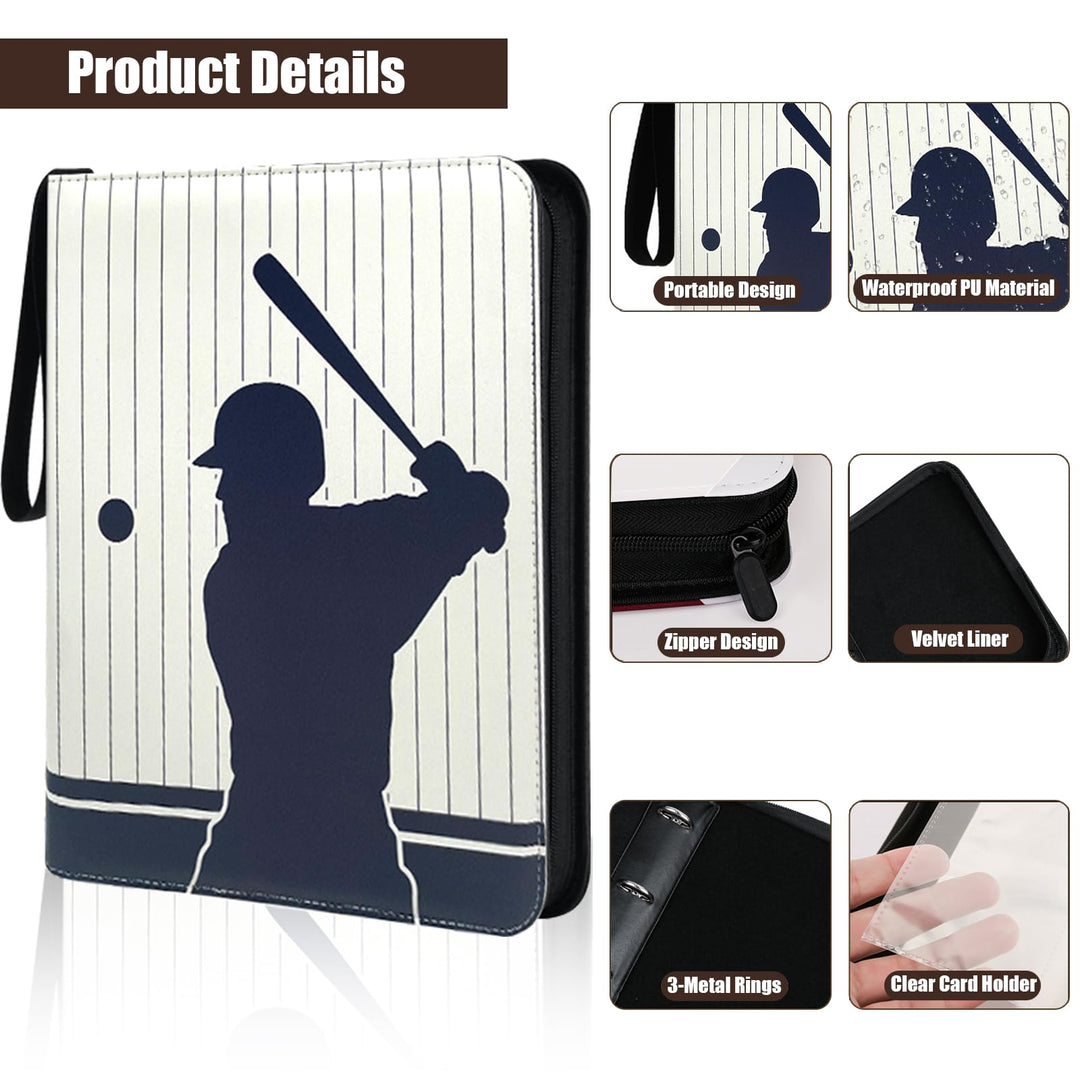 Zxojd Card Binder 720 Pockets, Trading Card Binder with Sleeves, Baseball Card Binder, Trading Card Albums Sports Card Binder Collectible Fits 720 Cards with 40 Removable Sleeves (Blue)