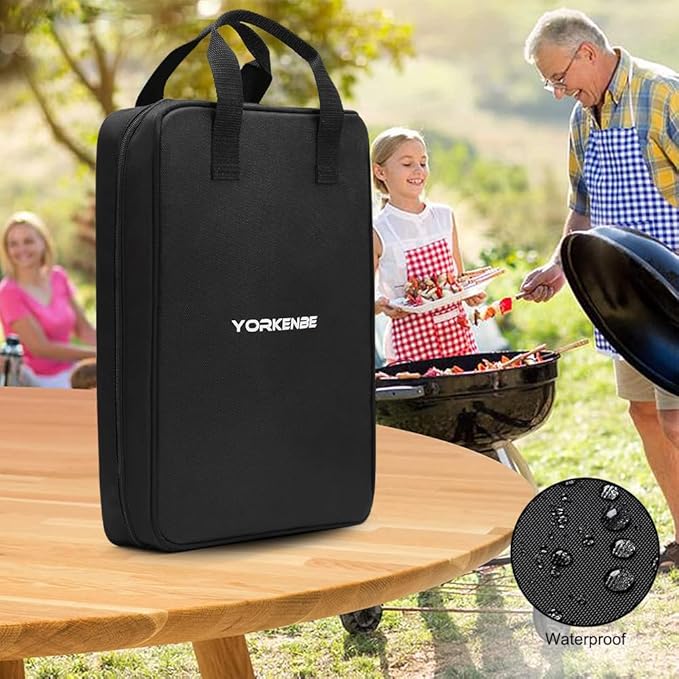 Camp Kitchen Organizer, High Capacity Camping Cooking Utensils Bag, with Hanging Hooks and Paper Towel Holder, Multi-pocket Waterproof Portable Storage for BBQ Outdoor Cooking Essentials