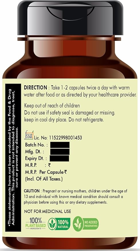 Guduchi Extract 500mg - 60 Vegetarian Capsules|Tinospora Cordifolia| All Natural | 100% Vegan | Gluten-Free | GMP Certified