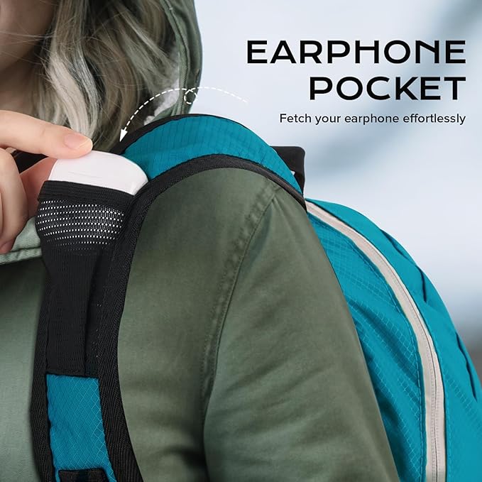 15L Water-resistant Hiking Daypack, Small Backpack Travel Outdoor, Lightweight Day Pack with Tool Loops