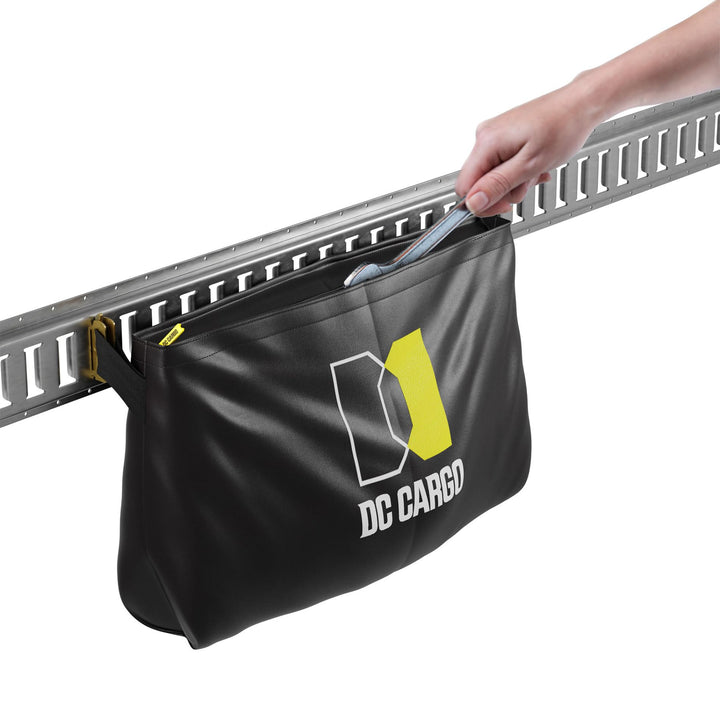 2 Pack Vinyl Trailer Storage Bag with E-Track Spring Fittings | Insert Into E Track Tie-Down System Horizontal/Vertical Rail Slots in Trailers, Trucks, Vans, Warehouses, 14” x 24”, WLL 50 pounds