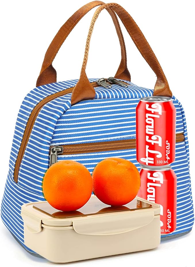 FlowFly Lunch Bag Tote Bag Lunch Organizer Holder Insulated Cooler Bag for Women/Men,Royal