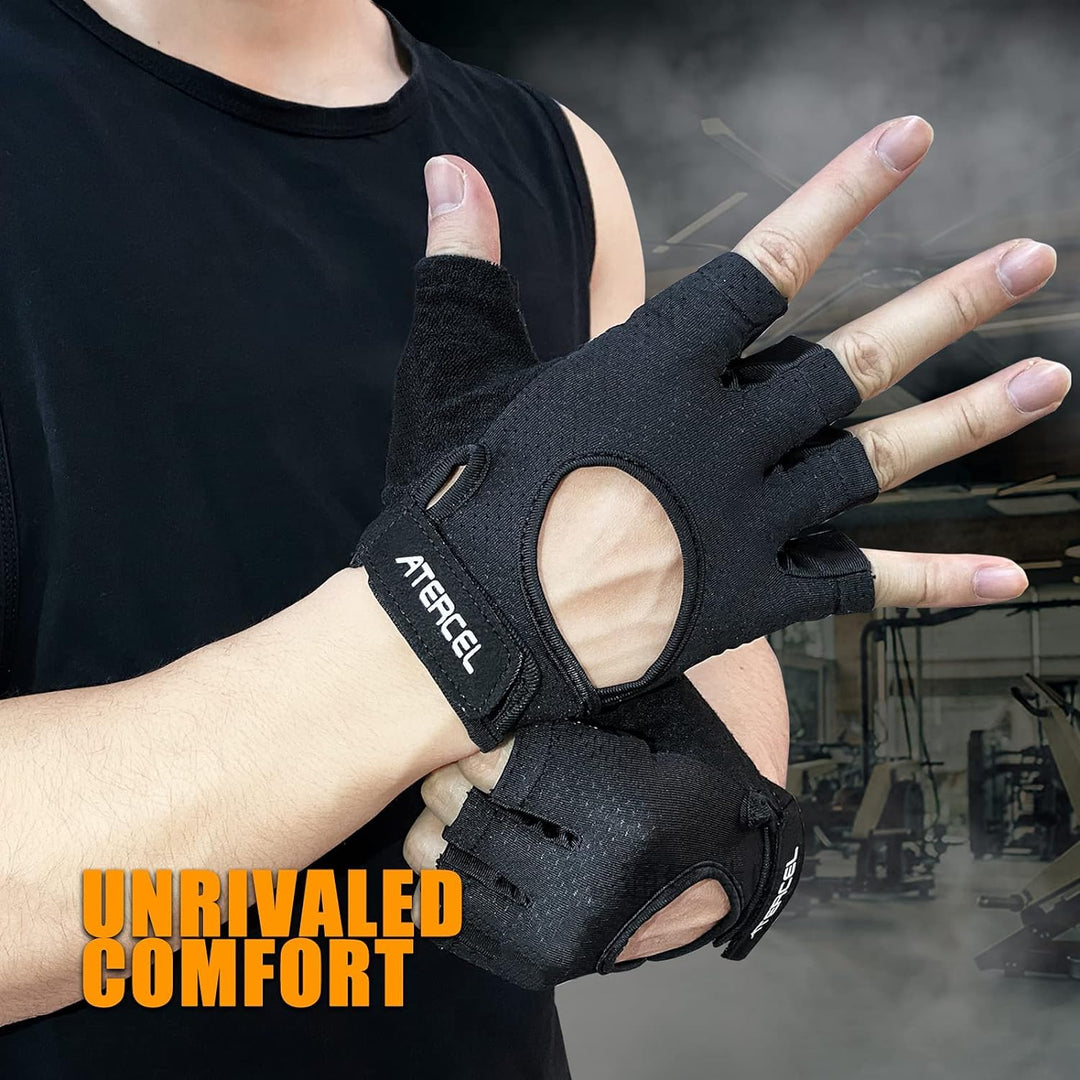 ATERCEL Weight Lifting Gloves Full Palm Protection, Workout Gloves for Gym, Cycling, Exercise, Breathable, Super Lightweight for Men and Women(Gray, S)