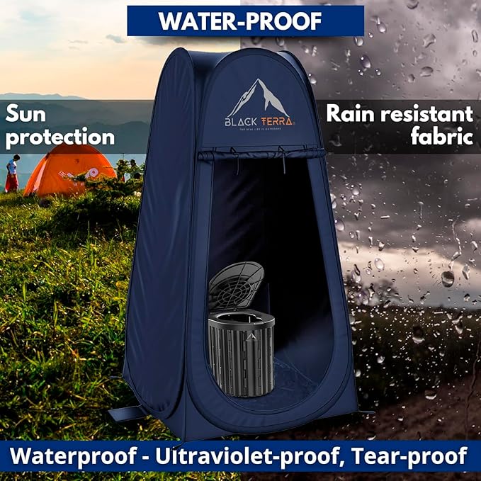 BlackTerra Portable Toilet for Adults - Portable Toilet for Camping Privacy Outdoor Bathroom Tent XL Portable Toilet Set for Adults