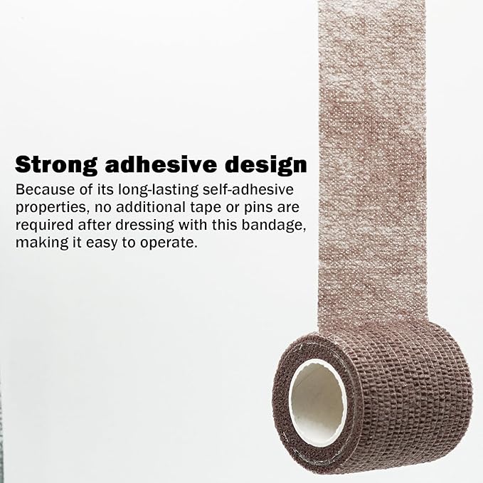 Bandages First Aid Tape - Cohesive Wrap, Adhesive Bandage, Self Adherent - Colorful (Coffee, 2-inch)