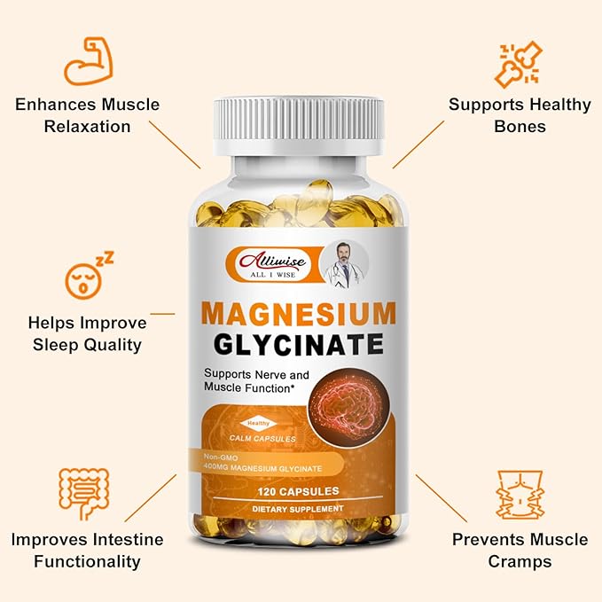 Magnesium Supplement Softgels, Easy Absorption Magnesium Glycinate 400mg with Vitamin B6,D3, High Bioavailability Magnesium for Sleep & Calm Support, Nervous, Muscle & Bone Health