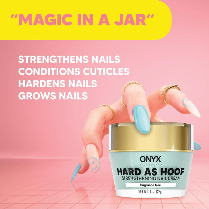 Onyx Hard As Hoof Nail Strengthening Cream | Unscented | 1 Oz - Strengthens & Conditions Nails