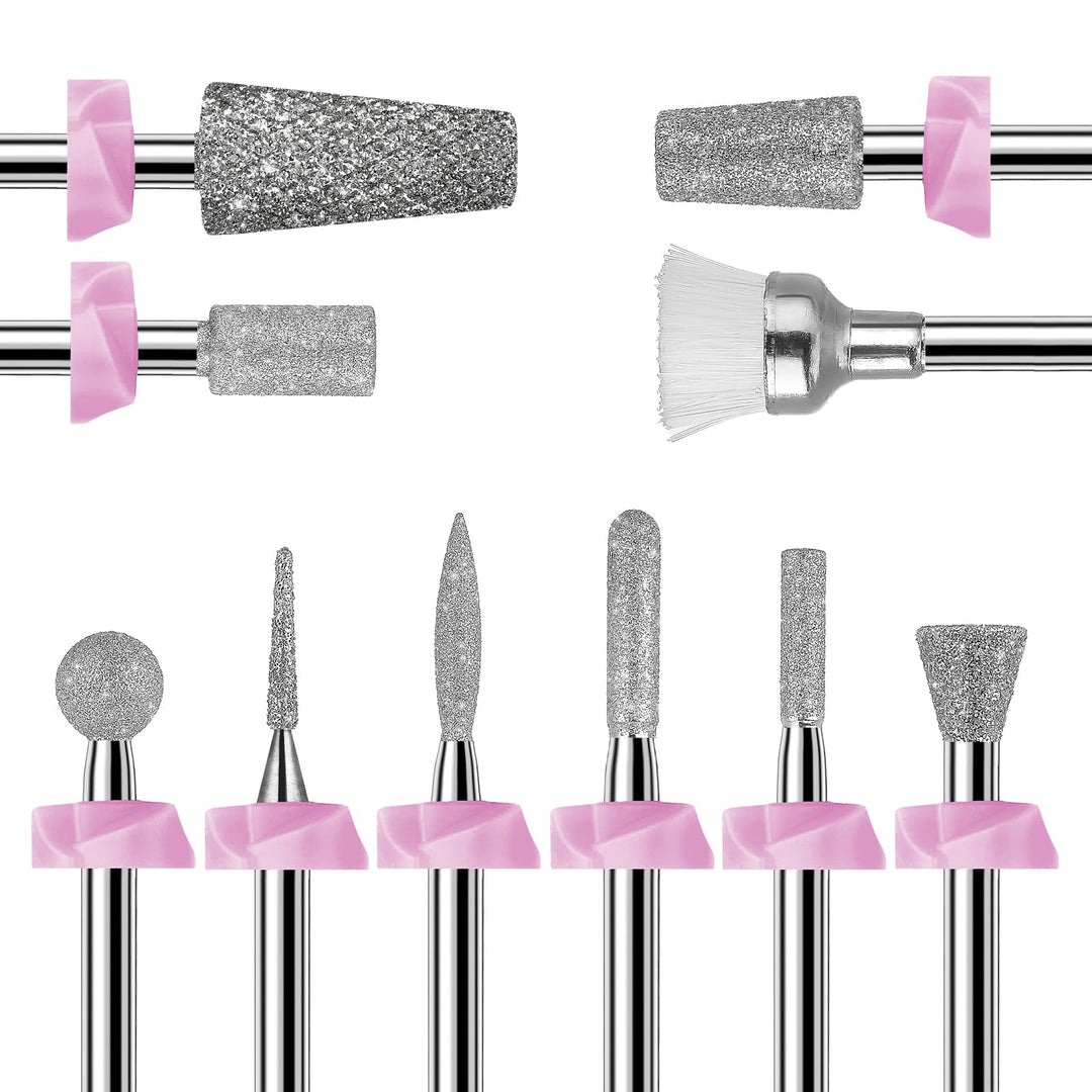Makartt Nail Drill Bits, 10Pcs Dimond Sanding Bit Set For Nail Drill E File, Upgraded Cuticle Cleaner Nail Gel Polish Remover To