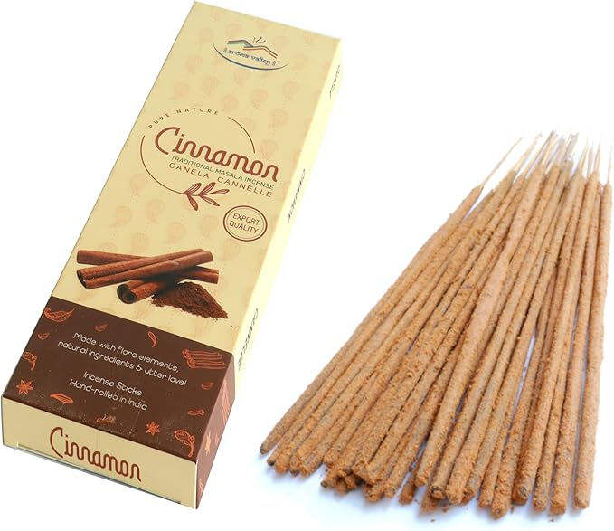 Cinnamon Incense Sticks - Traditional Handcrafted Masala Incense - 42 to 50 Sticks Approx.