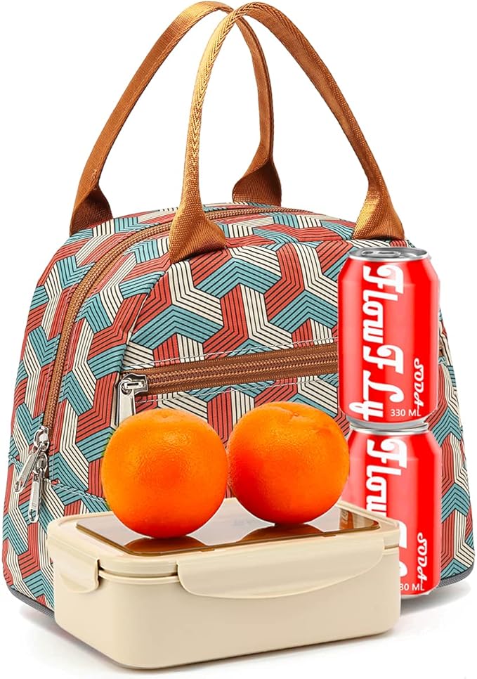 FlowFly Insulated Lunch Cooler Bag - Tote Bag Organizer for Women/Men, Red