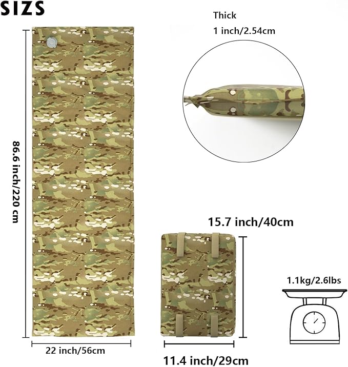MT Military Army Alice Embedded Air Self-Inflating Camp Mat Multicam