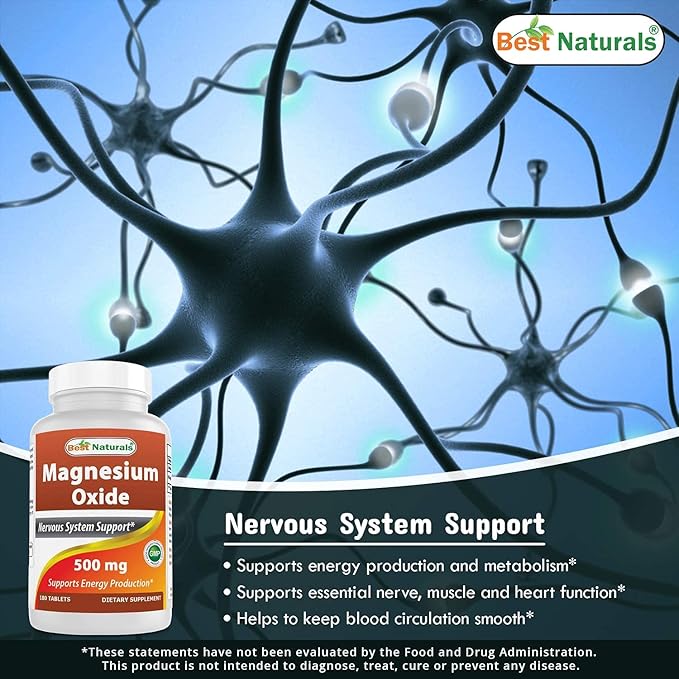 Best Naturals Probiotic 10 Strains & 30 Billion CFU & Magnesium Oxide 500 mg