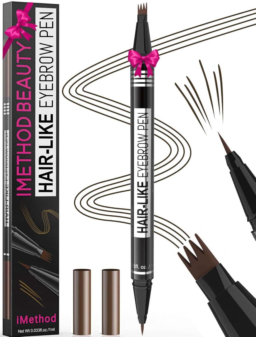 iMethod Microblading Eyebrow Pen | 2-in-1 Dark Brown Eyebrow Pencil for Women
