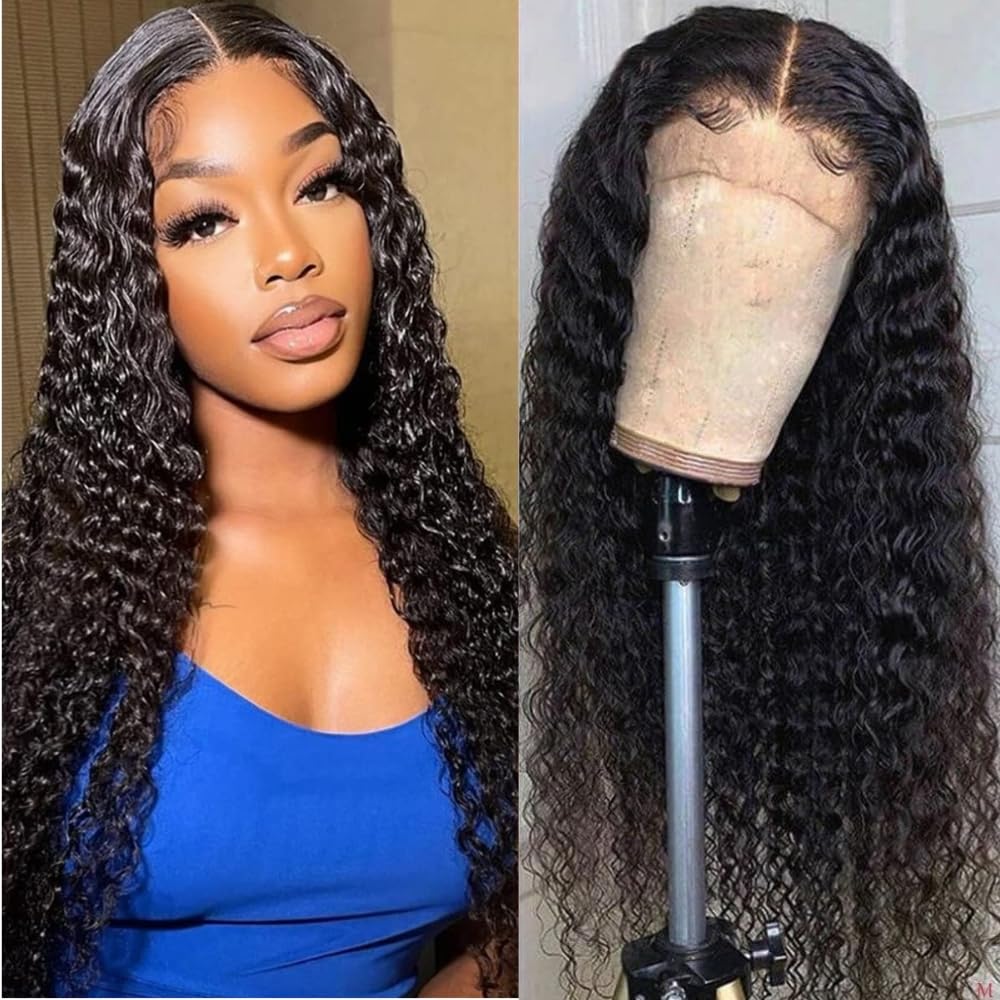 Deep Wave Lace Front Wigs Human Hair 180% Density Brazilian Virgin Human Hair Wigs For Black Women 13X4 Swiss Lace Frontal Deep