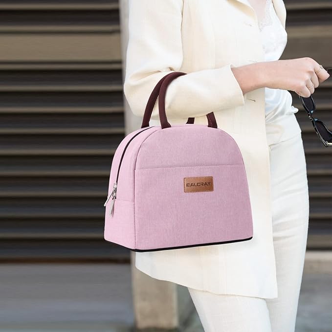 BALORAY Lunch Bag for Women Men Insulated Lunch Box for Adult Reusable Lunch Tote Bag for Work, Picnic or Travel (Pink)