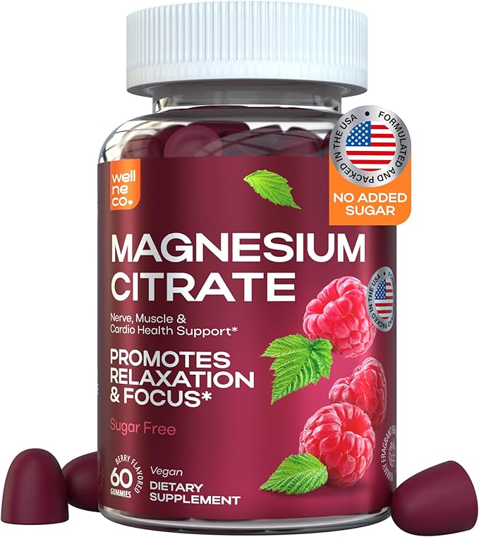 Adult Magnesium Gummy Supplements - 180 Mg for Nerve, Muscle, and Cardiovascular Health, Promotes Restful Sleep - 60 Count