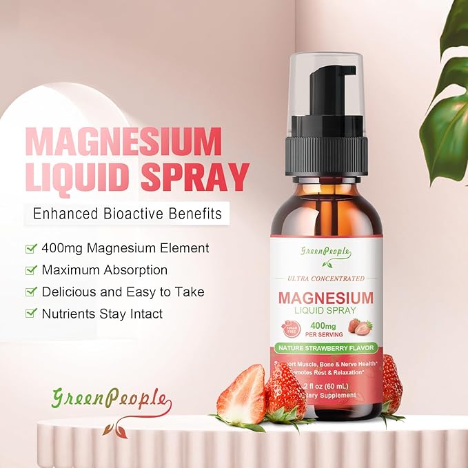 Magnesium Glycinate Liquid Spray 400mg - Magnesium Potassium Supplement with Magnesium Malate Vitamin D3k2, B6 for Calm Support, Muscle, Bone & Sleep Support 4 Fl Oz