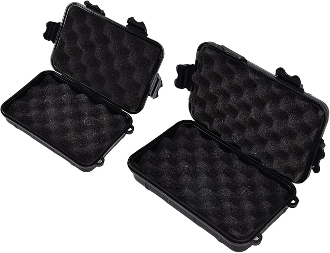 Anti-Pressure Shockproof Container Box, Small Waterproof Plastic Dry Storage Box with Foam, for Outdoor Camping Wilderness Survival