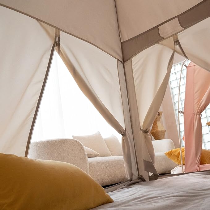 Bed Tents Canopy Bed–Privacy Dream Tent for Cozy Indoor Sleeping, Light-Reducing,and Breathable, with 4 Doors Floor Tent Bed–Available in Twin, Full, and Queen Sizes
