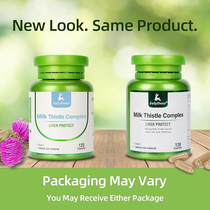 Milk Thistle Silymarin Marianum 630 mg Liver Support, Antioxidant Support, Detox, Liver Protection Capsules for Staying Up Late, Drinking and Hangover, Dull Skin