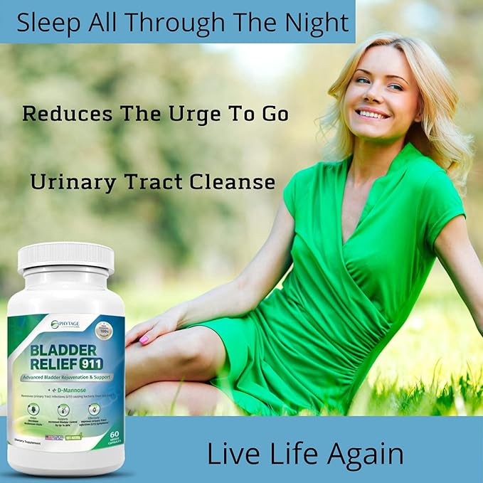 Bladder Relief 911 Detoxifying Strength - for Men and Women Provides Bladder Support, 60 Veggie Capsules