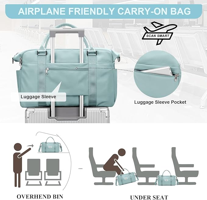 Travel Duffel Bag,Sports Tote Gym Bag,Shoulder Weekender Overnight Bag for Women