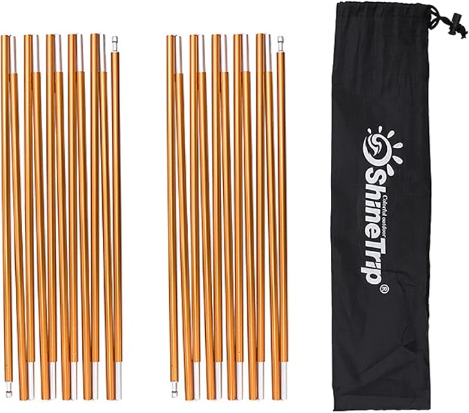Azarxis Tent Poles Aluminum Tent Rod Replacement Camping Accessories, Multifunction Lightweight Tent Poles Repair Kit, 7001 Series Aircraft-Grade Aluminum - 2 Poles