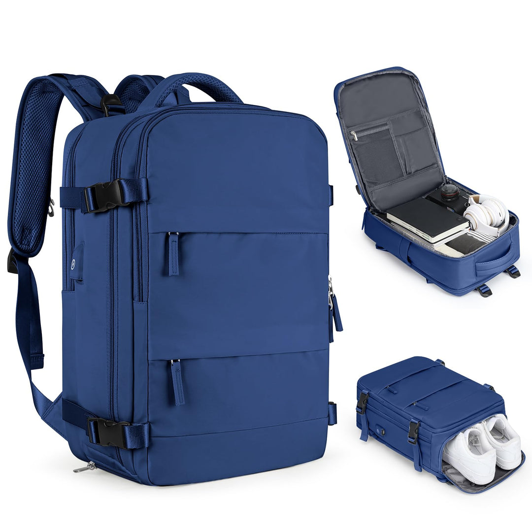 coofay Travel Backpack Carry On Backpack Personal Item Travel Bag Mochila De Viaje Carry On Backpack For Airplanes Traveling Backpack For Women Gym Backpack College Backpack Sapphire Blue