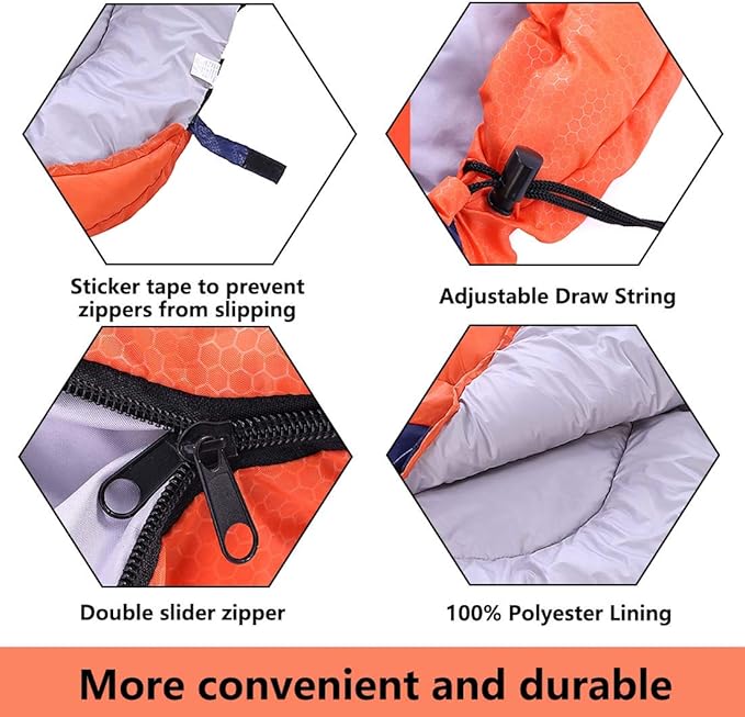 Camping Sleeping Bag 3 Seasons Lightweight &Waterproof with Compression Sack Camping Sleeping Bag Indoor & Outdoor for Adults & Kids