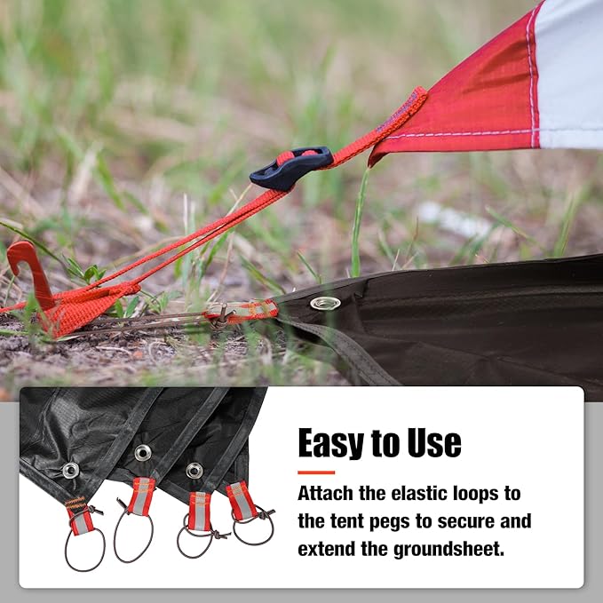 REDCAMP Ultralight Tent Footprint, PU 2000 Waterproof Camping Tent Tarp with Drawstring Carrying Bag, Waterproof Camping Tarp for Outdoor Hiking Camping