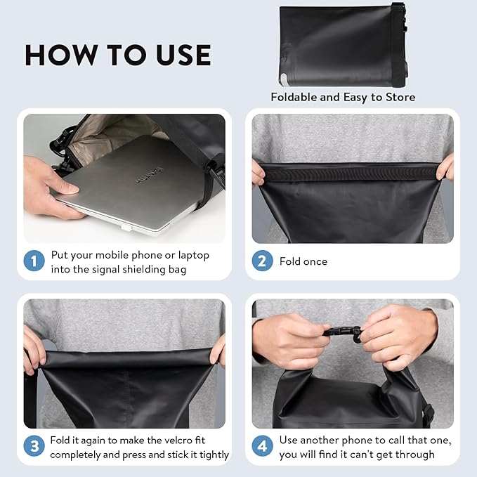 15L Large Faraday Bag,Anti-Tracking Faraday Bag For Laptops & Phones & Tablets & Car Keys,Faraday Tote Bag For Rfid Signal Blocking