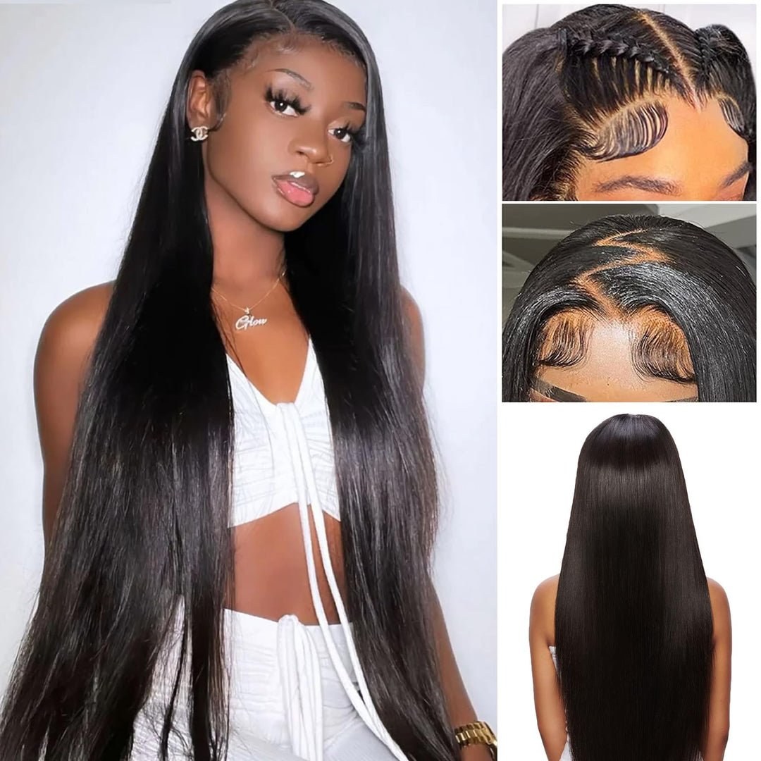 5X5 Hd Lace Closure Wigs Human Hair Straight Closure Wigs Human Hair Pre Plucked 28 Inch 5X5 Closure Wig 180% Density 12A Transp