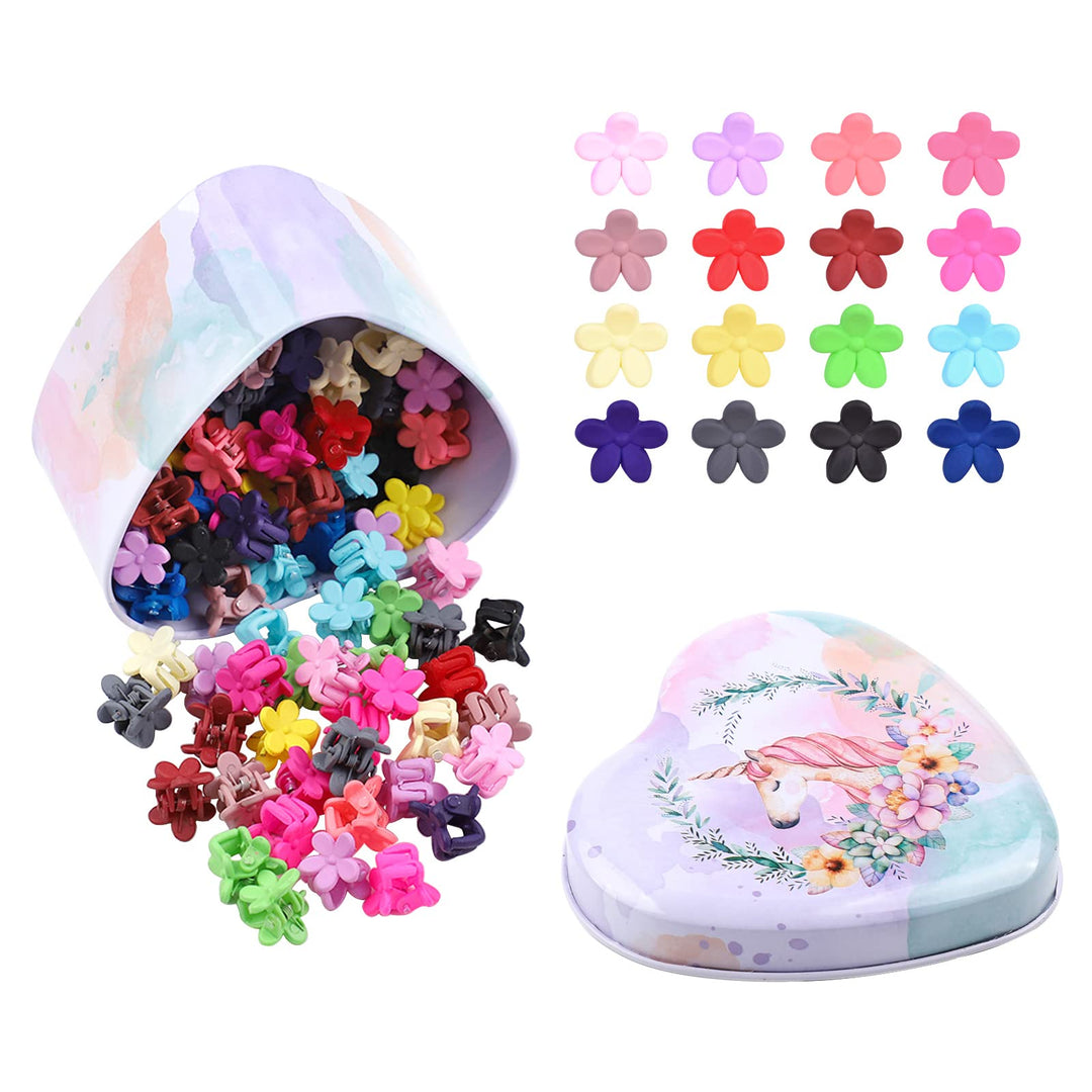128Pcs Baby Girls Mini Hair Claw Clips Flower Hair Hair Accessories Barrattes For School Girls Kids Teens
