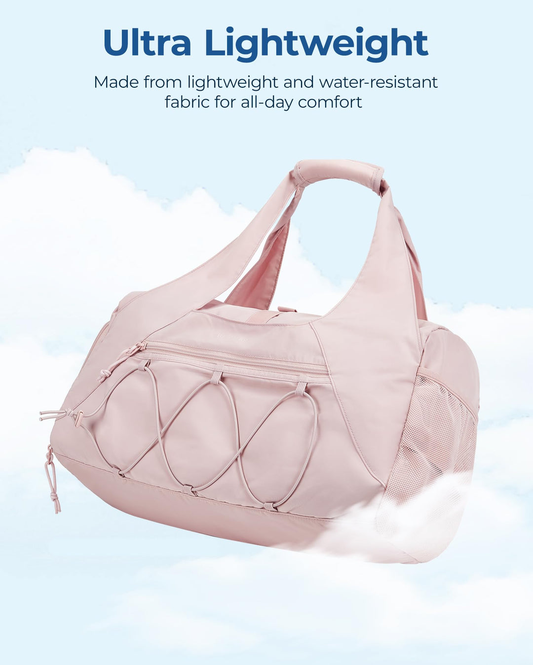 BAGSMART Gym Bag for Women, Lightweight Duffel Bag with Shoe Compartment, Weekender Bags with Wet Pocket, Workout Yoga Tote Bag for Women, Black