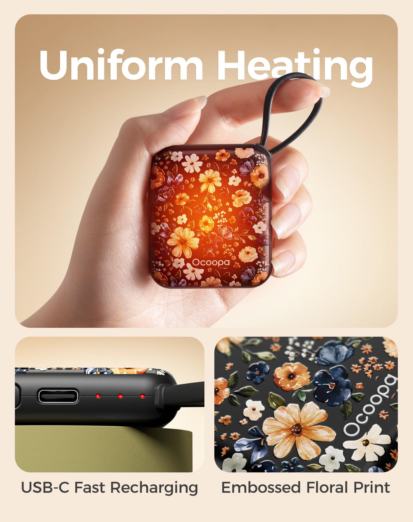 OCOOPA Hand Warmers Rechargeable 2 Pack, 7Hrs*2 Long Heat, 0.6" Ultra Slim Fits Pocket Gloves, 3 Heat Levels, UL Certified Electric Handwarmer, Gifts for Christmas,Winter Essential,UT5 Nano