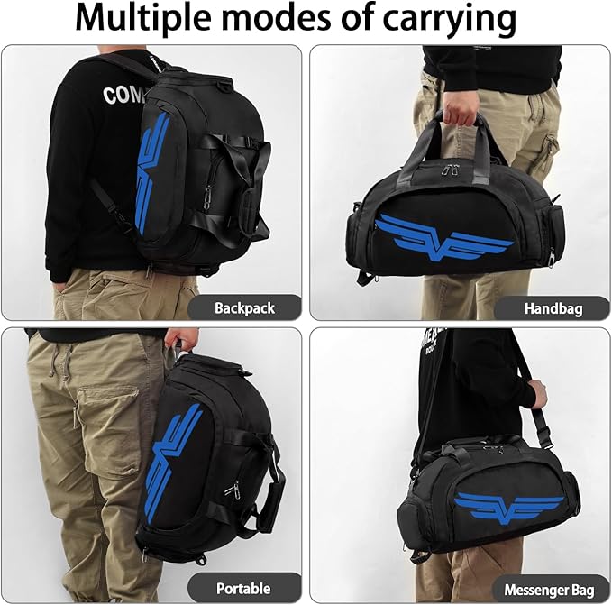 FIORETTO 30L Sports Gym Duffle Bag with Wet Pocket & Shoe Compartment, Weekender Hospital Overnight Bag for Women, Sports Holdall Backpack