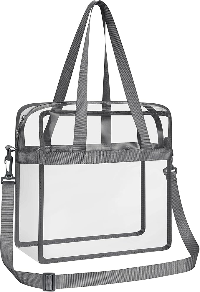 USPECLARE Clear Tote Stadium Approved, Security Travel & Gym Clear Bag for Work Sports Games Concerts
