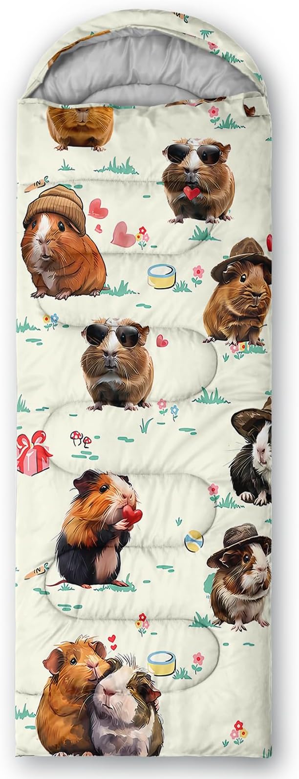 AILONEN Cartoon Fox Camping Sleeping Bag for Boys Girls Adults,Lightweight & Waterproof,3 Season Warm & Cold Weather,Portable,Kawaii Fox Printed Sleeping Bag,Traveling,Camping,Hiking