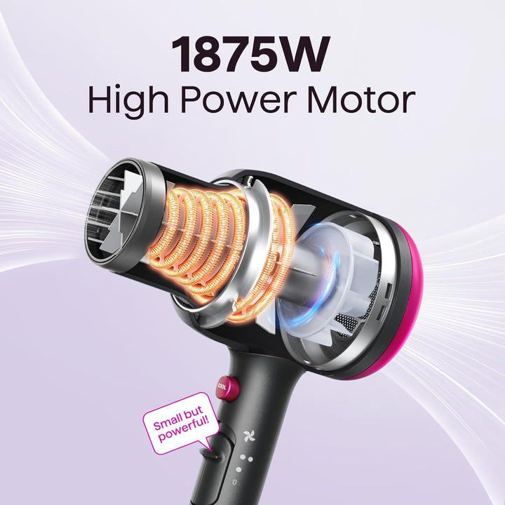 Wavytalk 1875W Ionic Hair Dryer | Diffuser & Comb for Curly Hair | Green