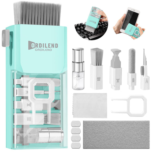 Laptop Screen Keyboard Cleaner Kit, Electronics Cleaning kit Tool for MacBook iPad iPhone Pro Cell Phone, Brush Tool for Tablet, Computer, PC Monitor,Camera with Spray with Patent (Tifny Blue)