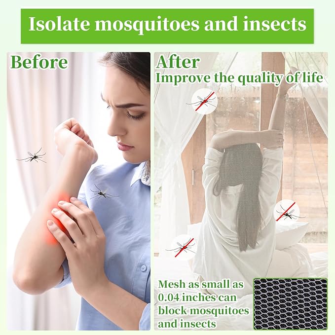 20x10Ft Mosquito Netting Garden Mesh Netting, Bug Insect Mosquito Fly Bird Net, Animals Barrier Protection Net, White 3x6 m