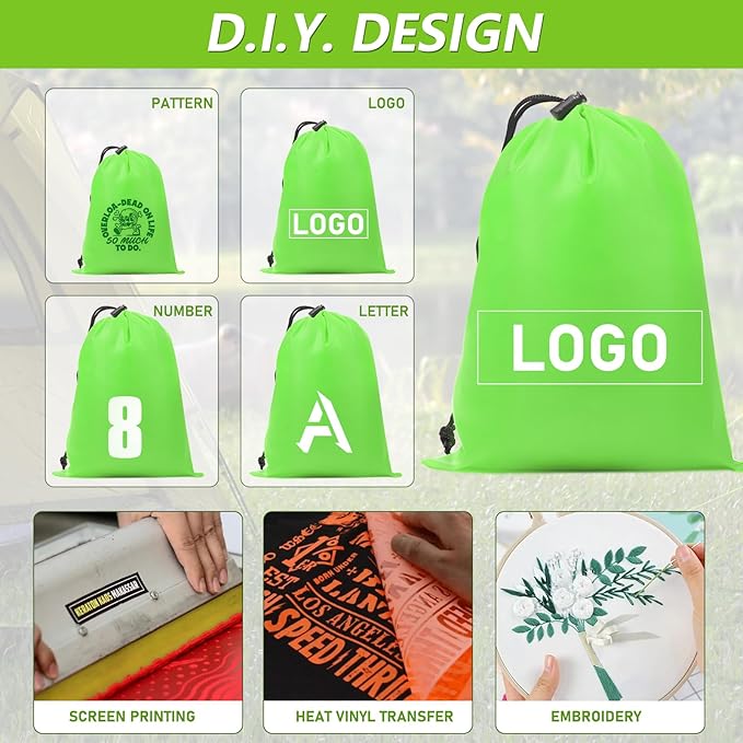 iMucci Upgrade Waterproof Drawstring Bag Sack Nylon Bag Ditty Bag for Gym Traveling, Hiking, Yoga, Shopping