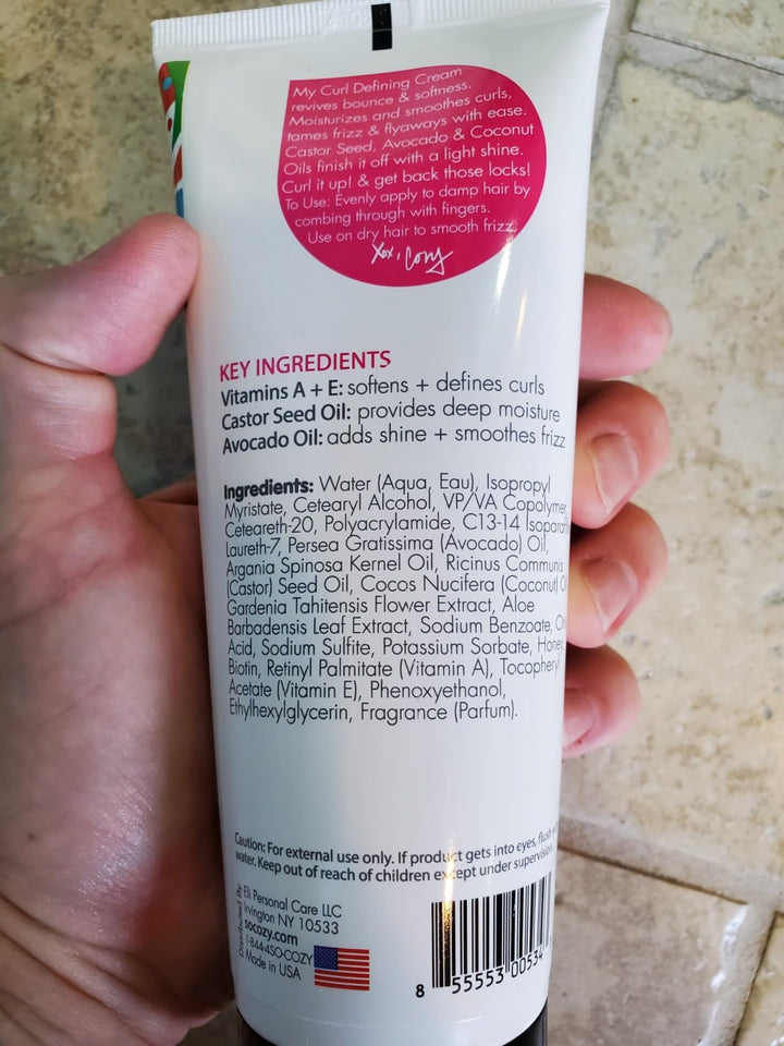 So Cozy Curl Defining Cream (5 Fl Oz) Kids Curl Cream for Curly Hair, Adds Definition, Shine & Bounce, Hair Cream for Wavy, Coily and Curly Hair, Enriched with Vitamins, Castor Seed, & Avocado Oil
