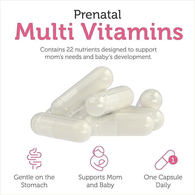 Zahler - Total One Prenatal Vitamins for Women (60 Count) Daily Multi Vitamin Prenatals with Folic Acid, Iron, Zinc & 19 Other Essential Vitamins & Minerals - Kosher Pre Natal Multivitamin Capsules